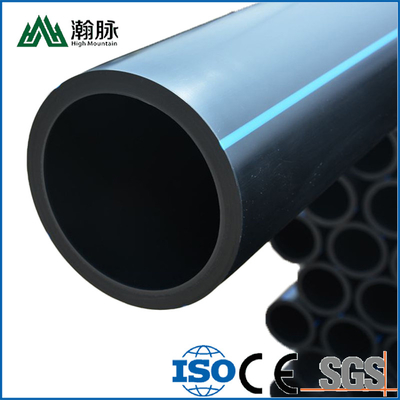 لوله های تامین آب PE HDPE آبی یا سیاه با نوار آبی برای تامین آب و تخلیه با نوار آبی PE