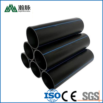 به عنوان سفارشی اندازه لوله های تامین آب HDPE ضخامت 2.3mm-117.6mm آبی یا سیاه با نوار آبی