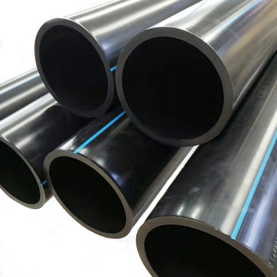 لوله های تامین آب PE HDPE آبی یا سیاه با نوار آبی برای تامین آب و تخلیه با نوار آبی PE