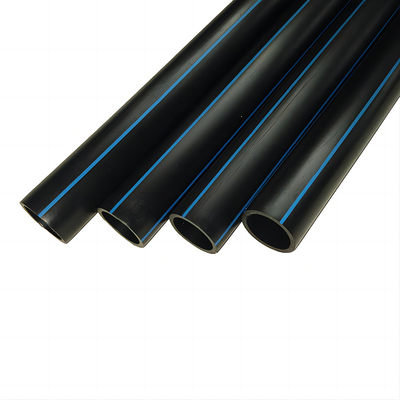 لوله های تامین آب PE HDPE آبی یا سیاه با نوار آبی برای تامین آب و تخلیه با نوار آبی PE