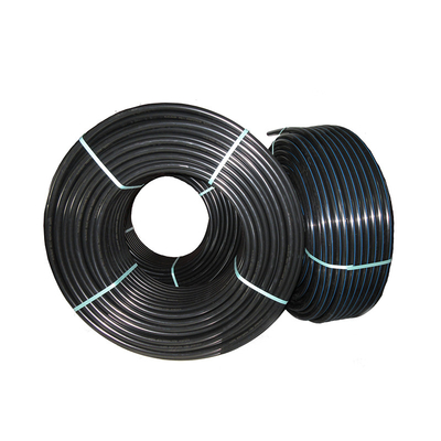 لوله های تامین آب PE HDPE آبی یا سیاه با نوار آبی برای تامین آب و تخلیه با نوار آبی PE